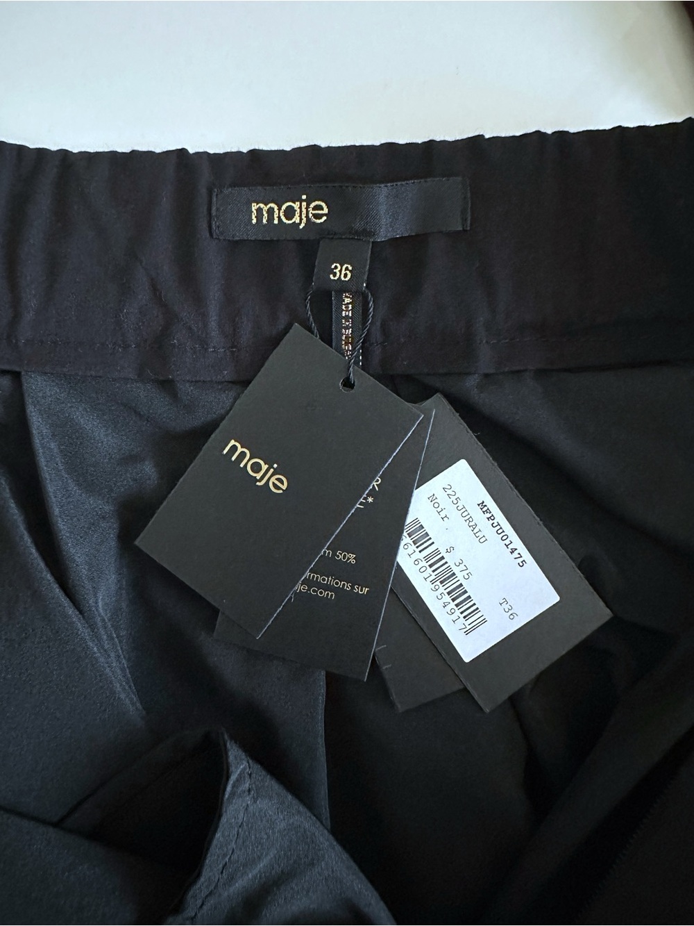 NWT Maje Black Long Skirt Size 36 (length 42.52”) - Picture 9 of 12